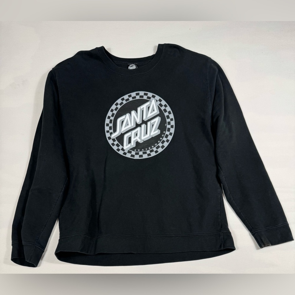 Santa Cruz Skateboard Long Sleeve Check Mono Sweater Black Men’s XL